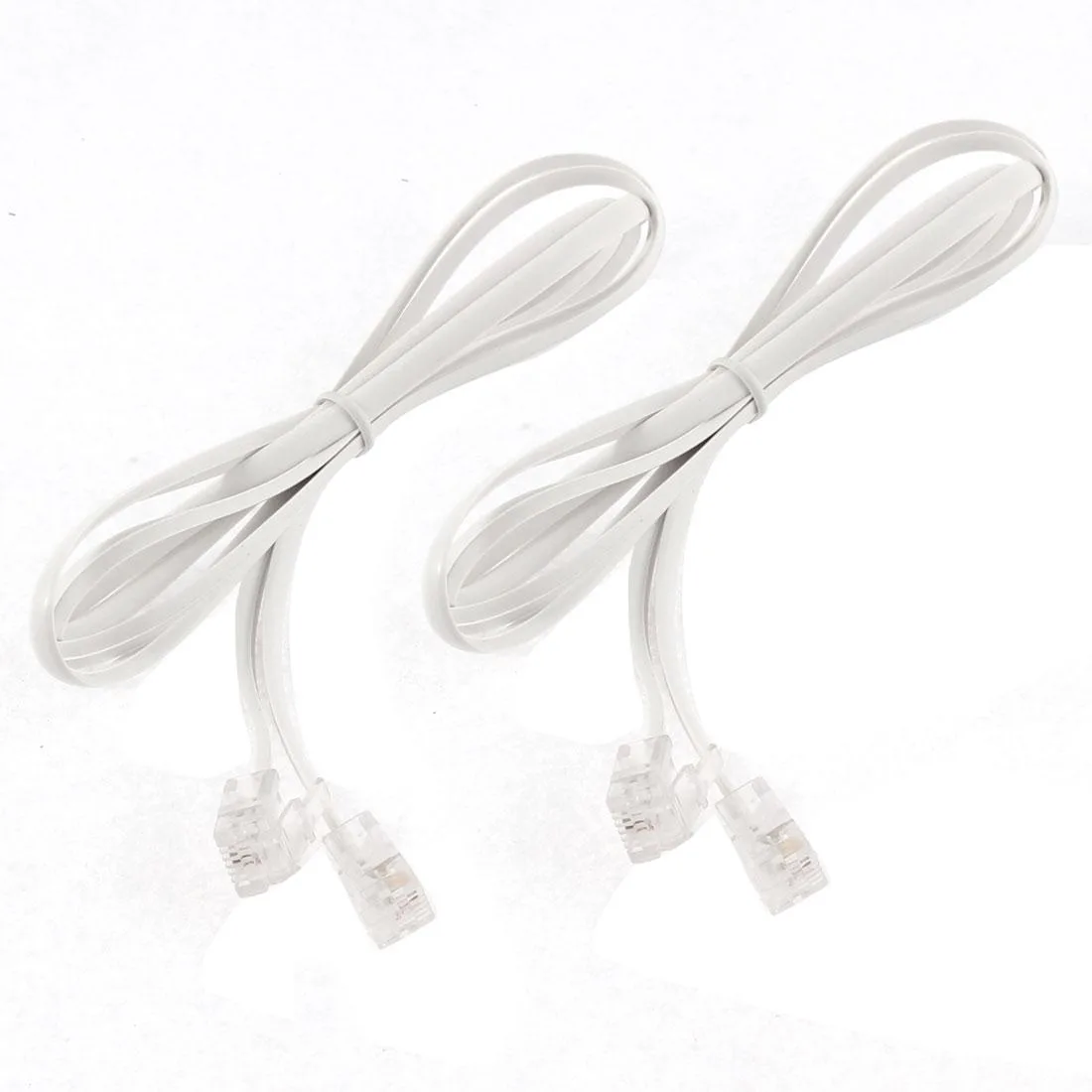 Unique-Bargains Unique-Bargains Telephone Extension Cable White 2Pcs 1M 6P2C — product photo