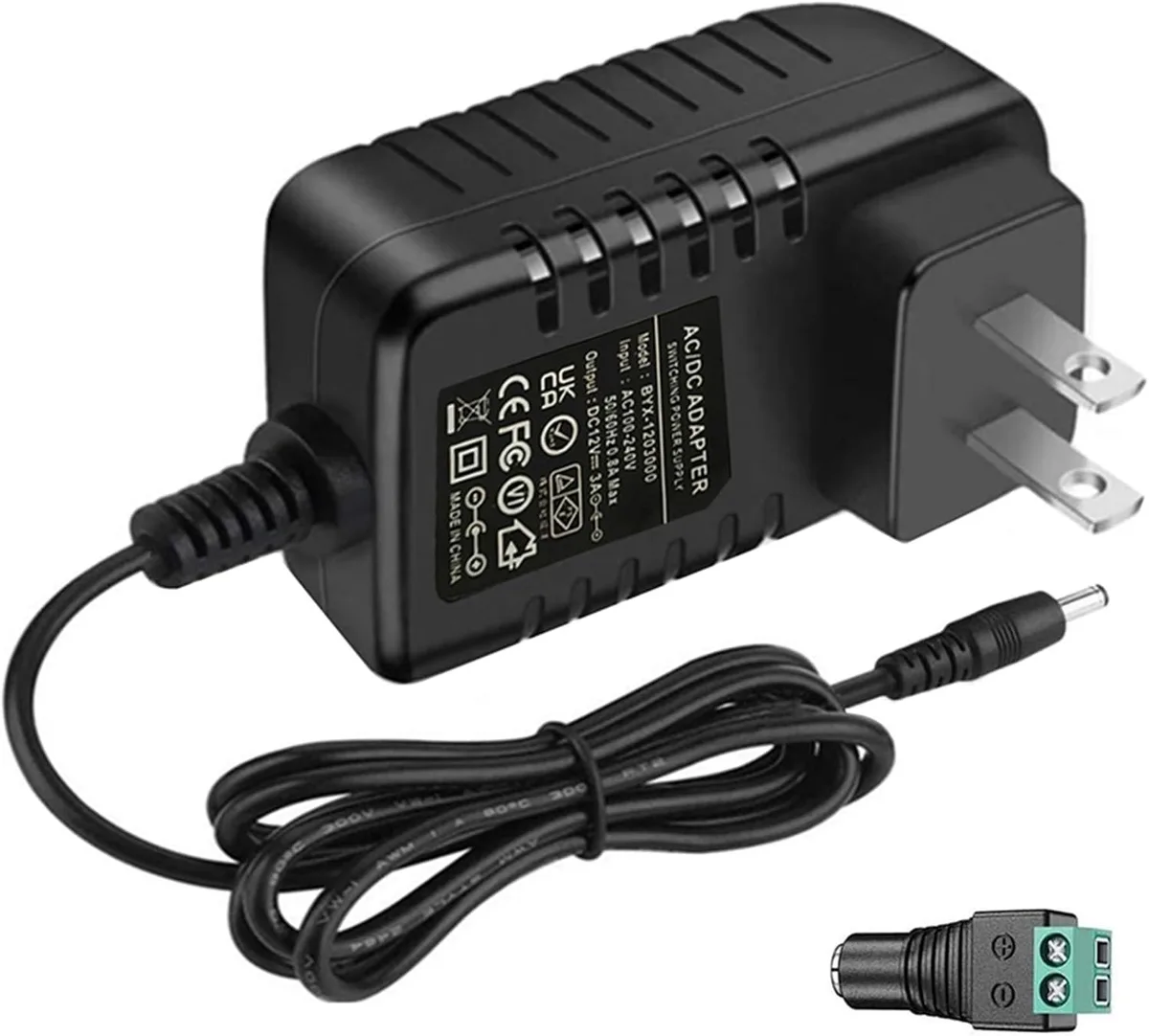 Kenuco Kenuco 12V 3A Power Adapter 5.5mm x 2.5mm/2.1mm — product photo