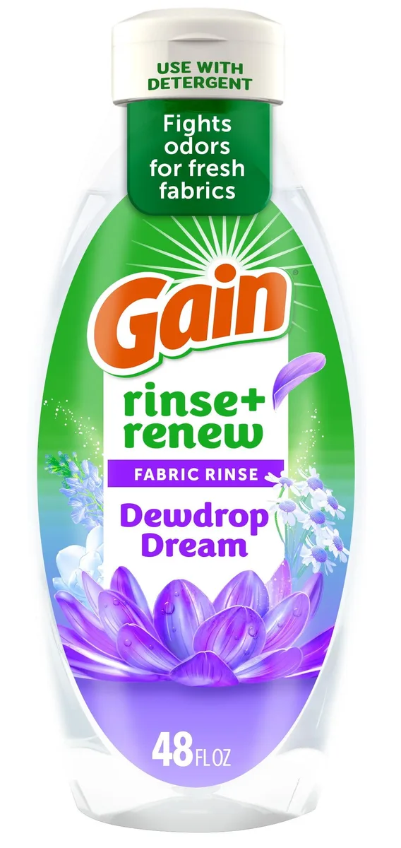 Gain Gain Rinse &amp; Fabric Softener Rinse Odor Fighter Dewdrop Dream 48 fl oz — product photo