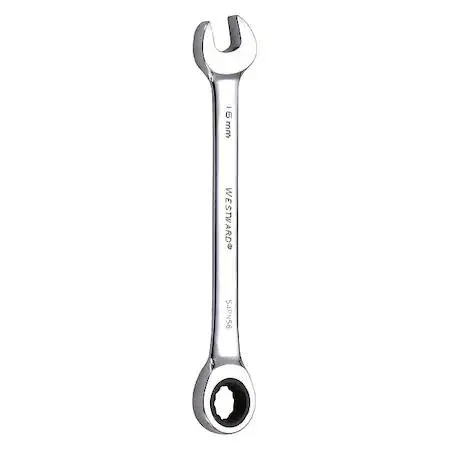 Westward 16 mm chrome combination wrench, 15 degree offset