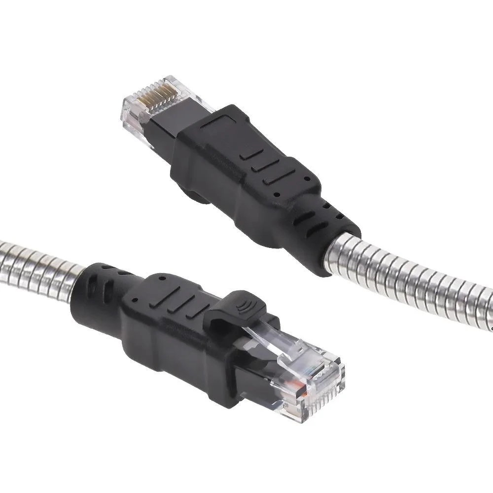 Nippon Labs Nippon Labs 60CAT6A-100-24AM CAT6A Armored Anti-Rodent Ethernet Cable 100 ft 24AWG Silver — product photo
