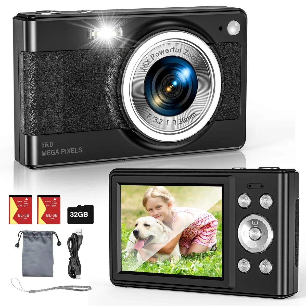 Polaroid PIXPRO c15 56MP 16x Zoom 32GB Black — product photo