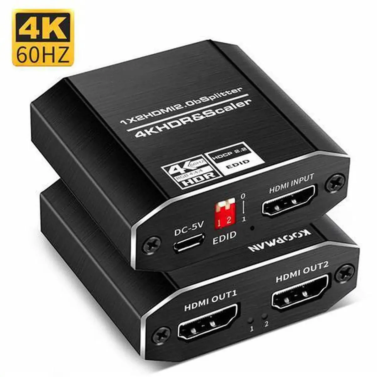 SMUGDESK SMUGDESK HDMI 2.0 1x2 Splitter 4K 60Hz 4:4:4 HDR10 HDCP 2.2 — product photo