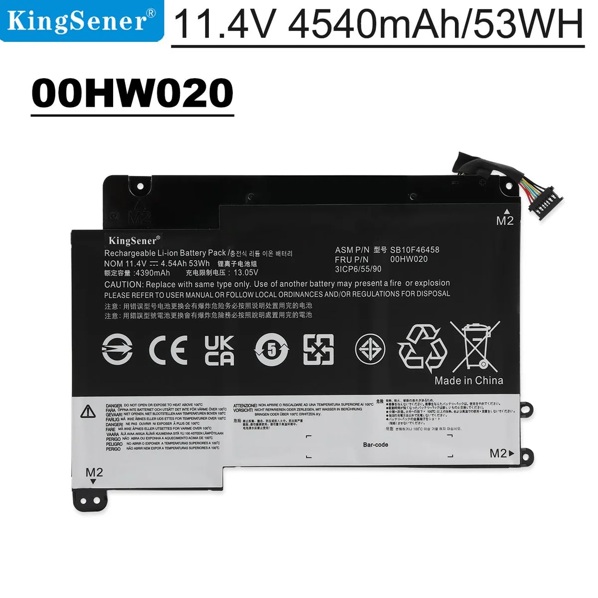 KingSener KingSener 00HW020 4.54Ah 53Wh 11.4V laptop battery — product photo