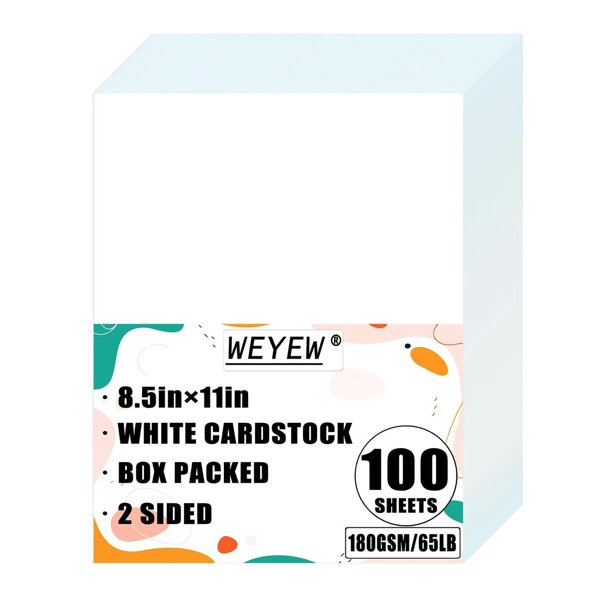 A stack of one hundred white A4 sheets in a cardboard box