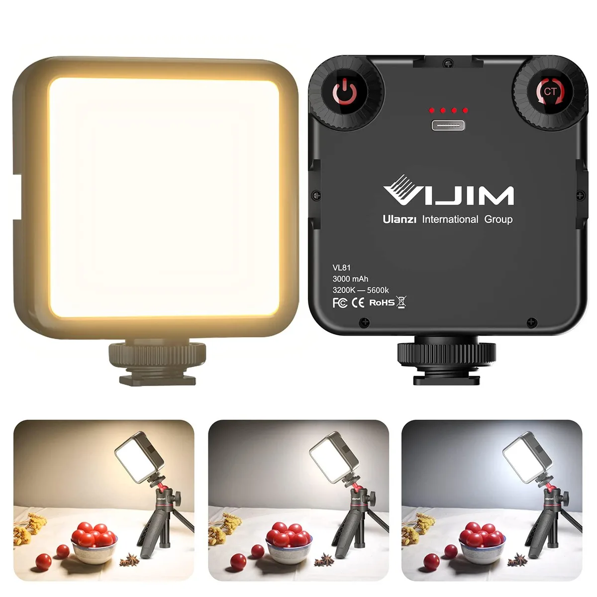  VIJIM VL81 LED Video Light 81 Beads CRI95 3200-5600K 3000mAh — product photo
