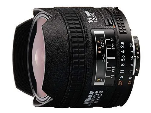 Nikon Inc Nikon AF FX Fisheye-NIKKOR 16mm f/2.8D camera lens — product photo