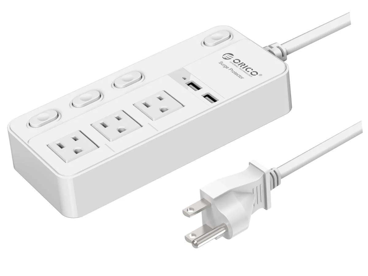 Orico Orico SPC-S3U2-WH surge protector 3 outlets 2 USB 2.4A White — product photo