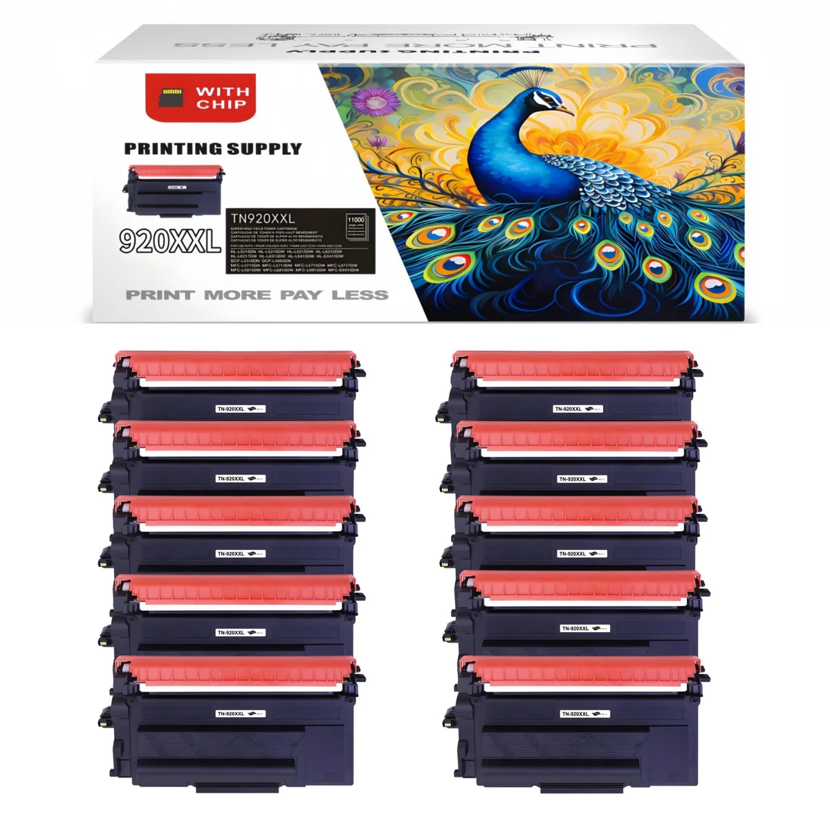 Aster Graphics Inc Aster Graphics Inc 10 PK Compatible TN920XXL Black Toner Cartridge — product photo