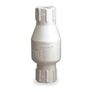 Dayton spring check valve PVC body inline FIPT connections 4.5938 in overall length