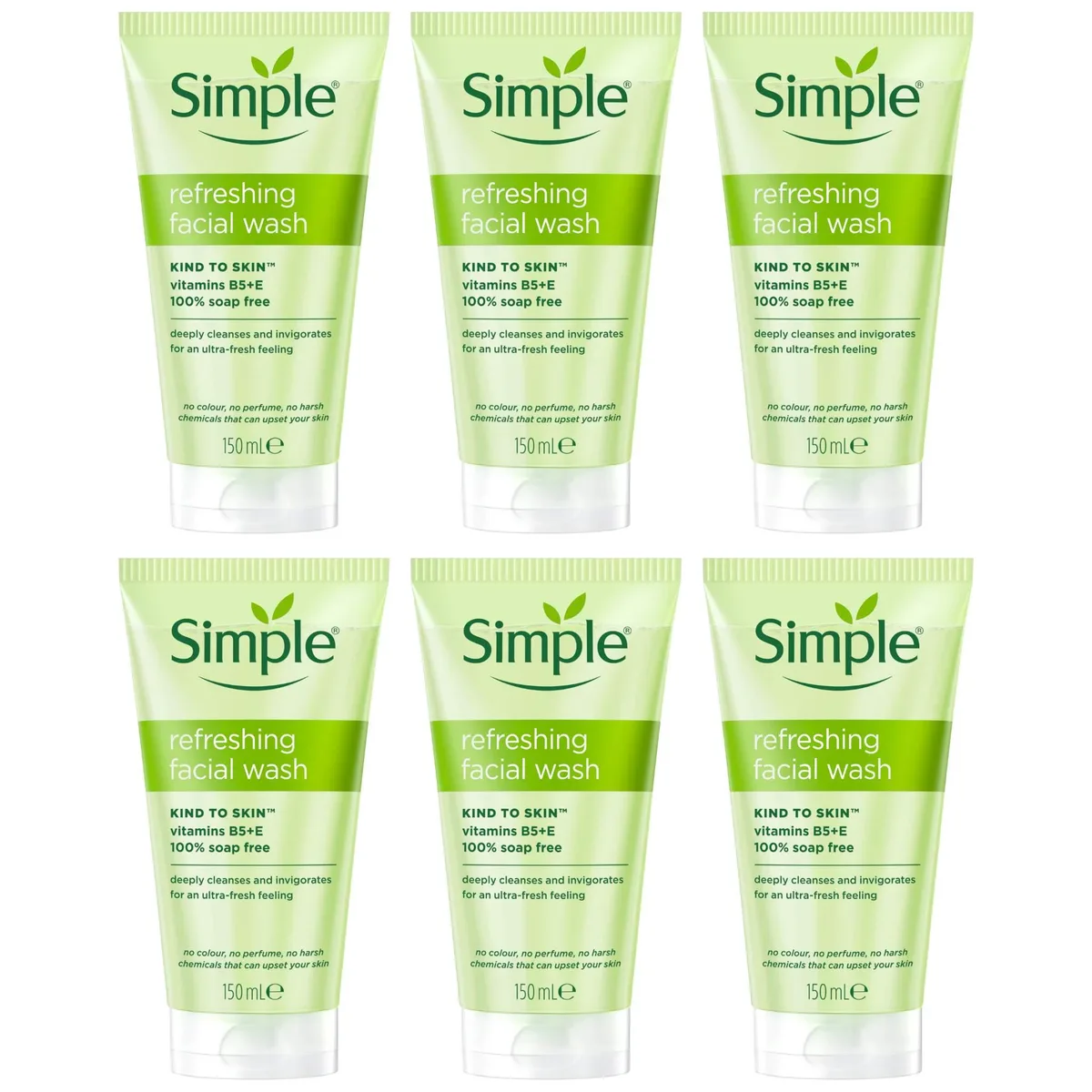 Real Simple Real Simple SP-52135010992446 Skin Care Facial Wash Gel 150 ml 6-Pack — product photo