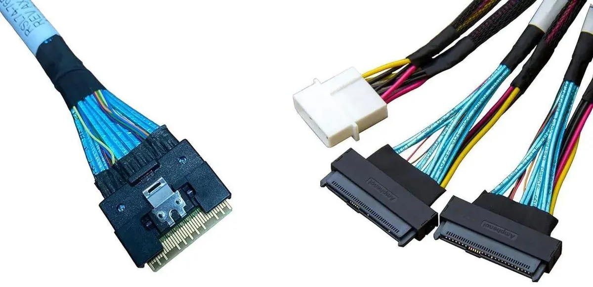 SMUGDESK SMUGDESK SlimSAS 8X to 2×U.2 NVMe Adapter Cable SFF8654 74Pin to 2×SFF8639 68Pin with Power 75CM — product photo