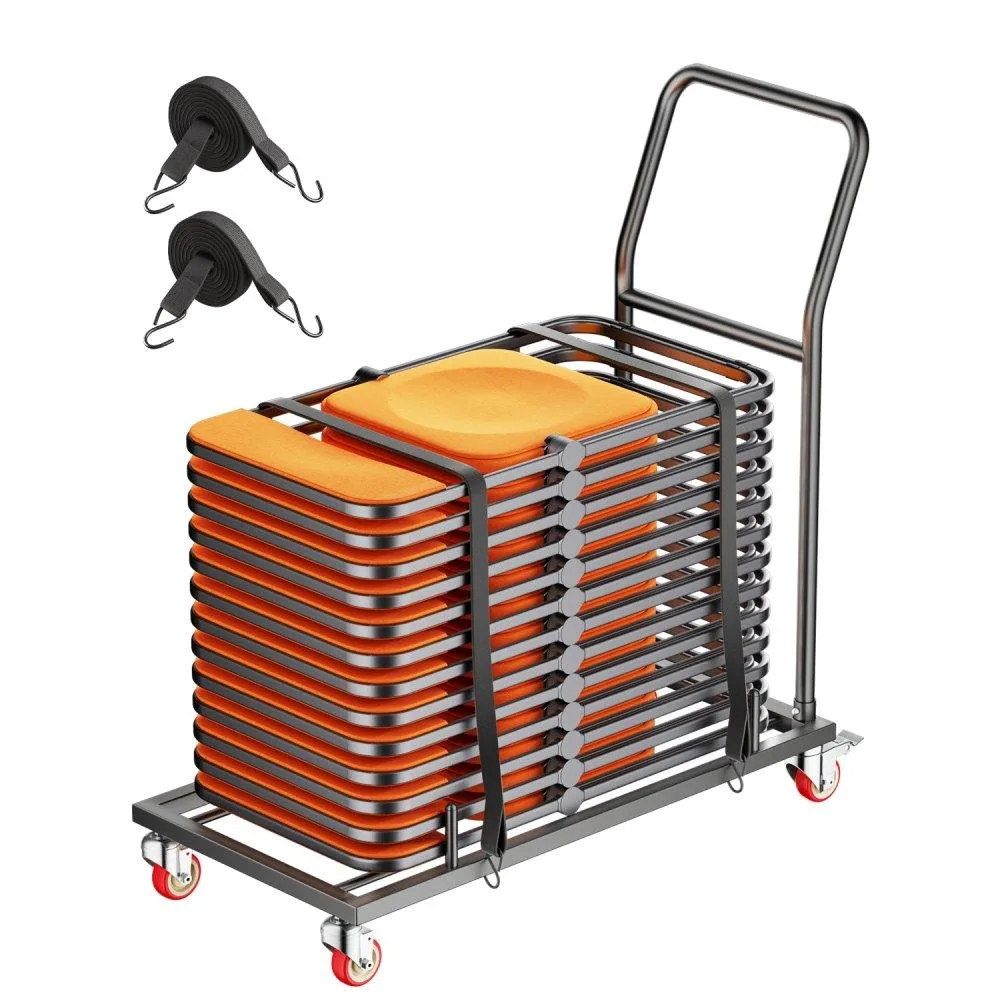 VEVOR VEVOR Folding Chair Rack 300 lbs 25 Chairs Matte Black — product photo