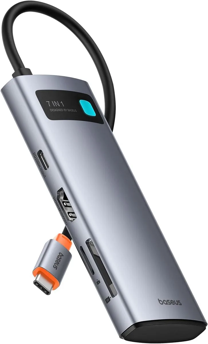 BASEUS BASEUS 7-in-1 Docking Station 4K@60Hz HDMI 100W PD 3 USB-A 5Gbps SD/TF — product photo