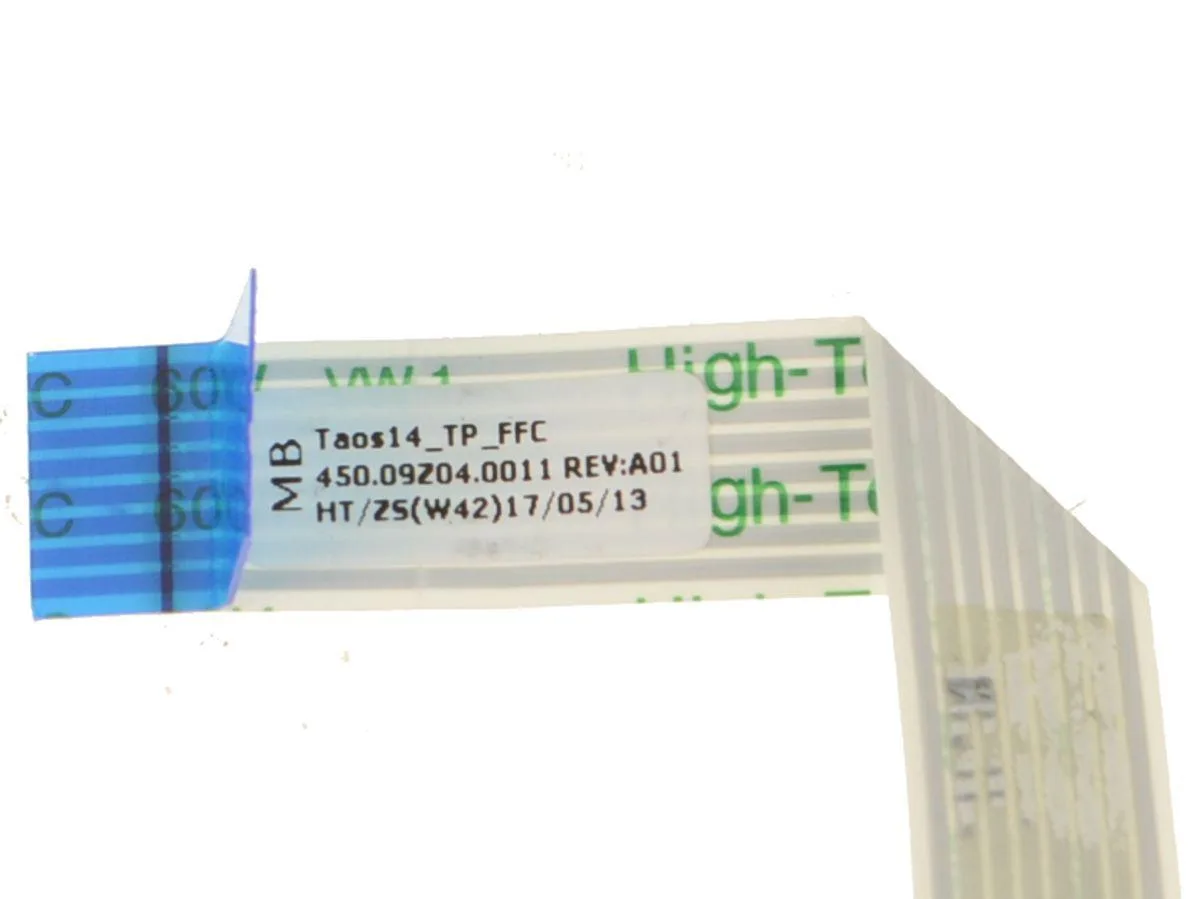 Flat orange ribbon cable with connectors at both ends