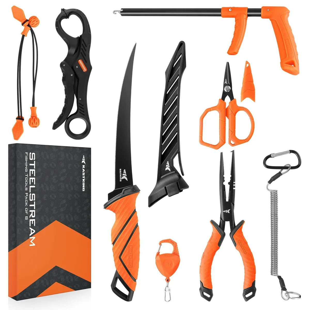  KastKing KTATLSSTS-8COOR-1 8pc Fishing Tool Kit — product photo