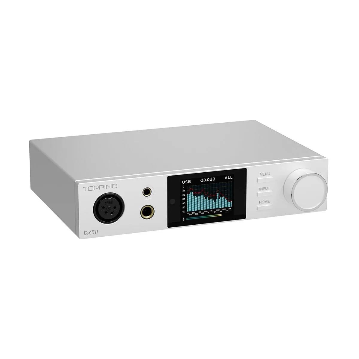 Topping Inc. Topping DX5 II Desktop DAC Headphone Amplifier Silver 2 in 1 accessory — product photo