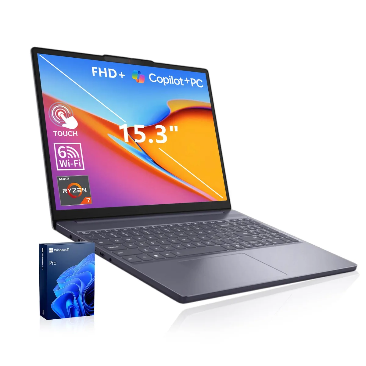 Lenovo Lenovo IdeaPad Slim 3 15.3" FHD+ Touchscreen Laptop Ryzen 7 170 48GB DDR5 1TB SSD Grey — product photo