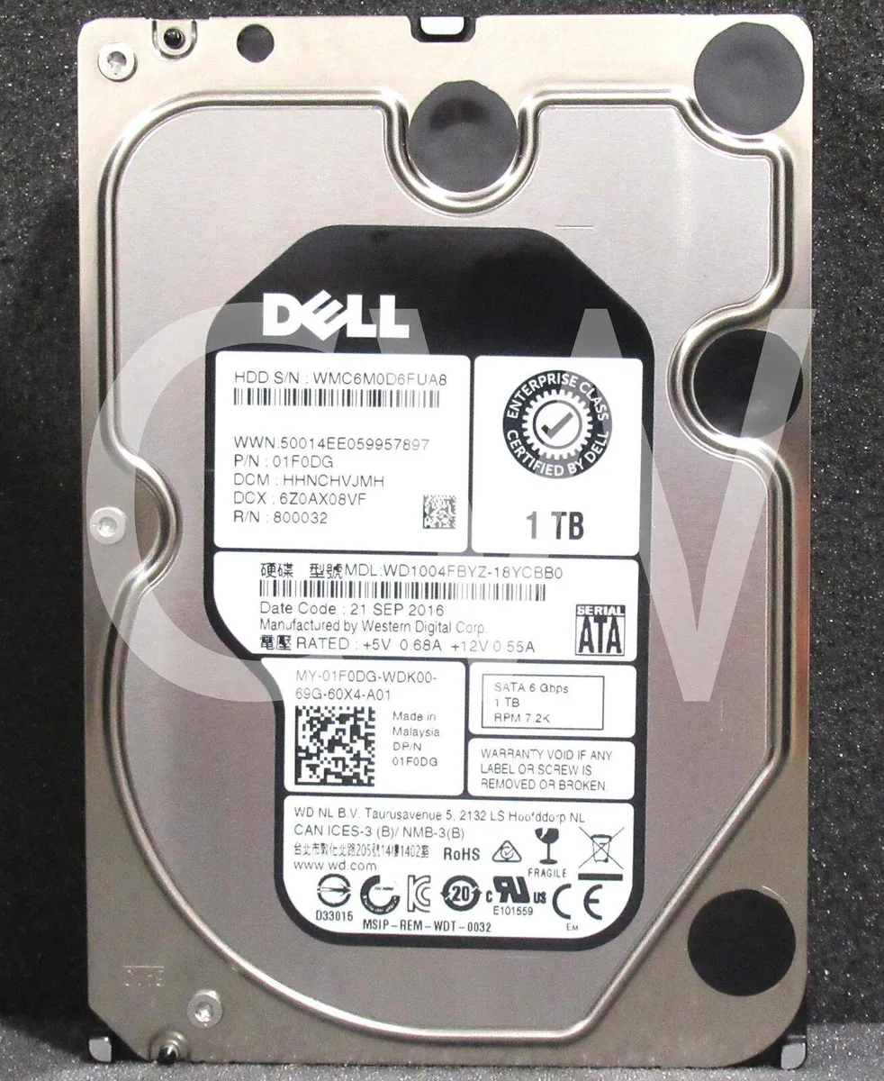 DELL DELL WD1004FBYZ 1TB 7.2K 128MB 3.5" SATA internal hard drive — product photo