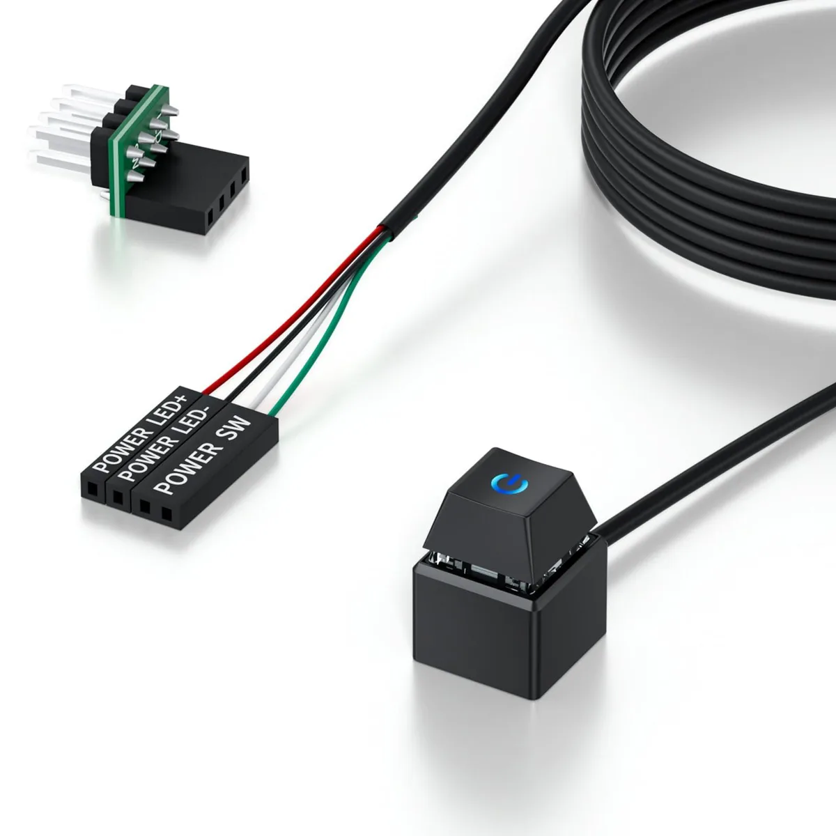  LHKLUK PC Power Button 118" Cable Black Power Splitter Cord — product photo