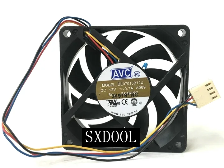 SXDOOL SXDOOL 70mm 4-pin case fan DE07015B12U 2 Ball 5000 RPM 12V 0.70A — product photo