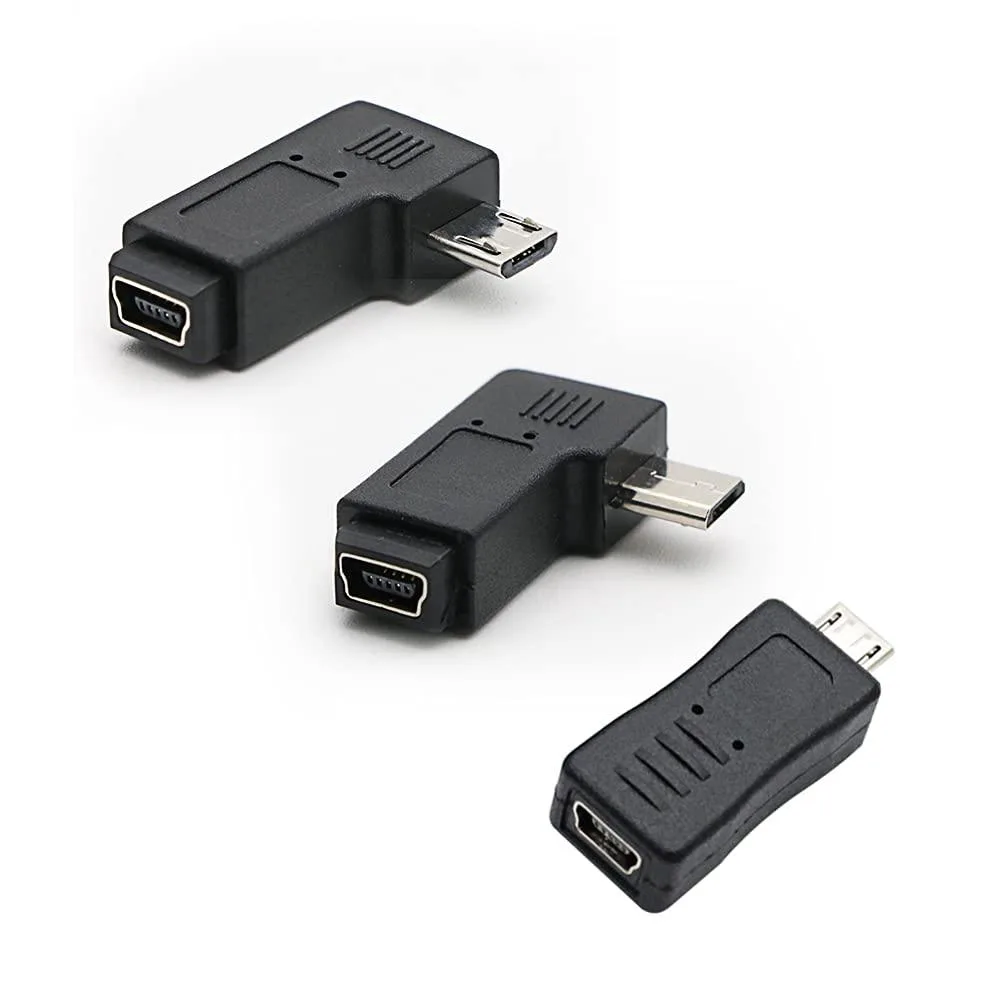 BUCIER BUCIER USB Micro Male to Mini Female Adapter 3-Pack Black — product photo