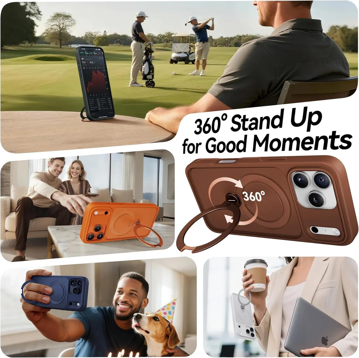 Transcend Transcend Brown Case iPhone 17 Pro 6.3 Inch 360 Spin Magnetic Stand — product photo