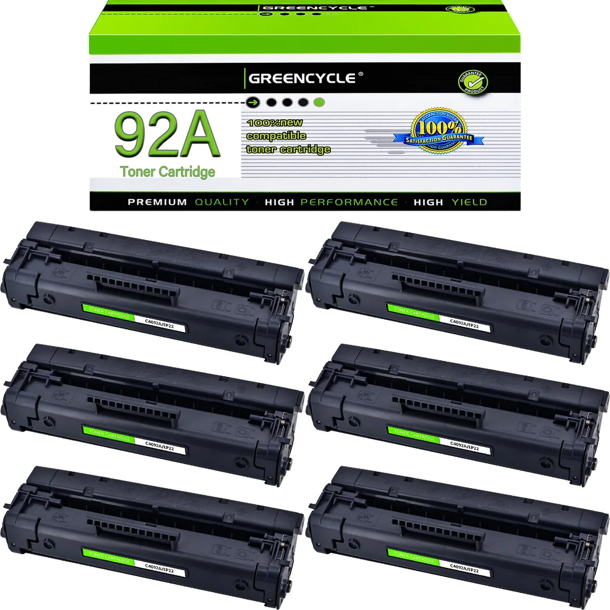GREENCYCLE GREENCYCLE C4092A 92A Black Toner Cartridge 6 Pack — product photo