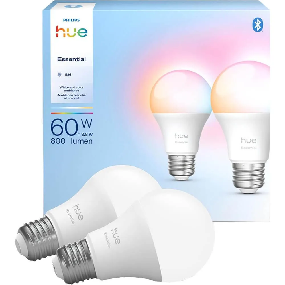 HUE Hue 592568 Essential A19 LED Smart Bulb 2 Pack — product photo