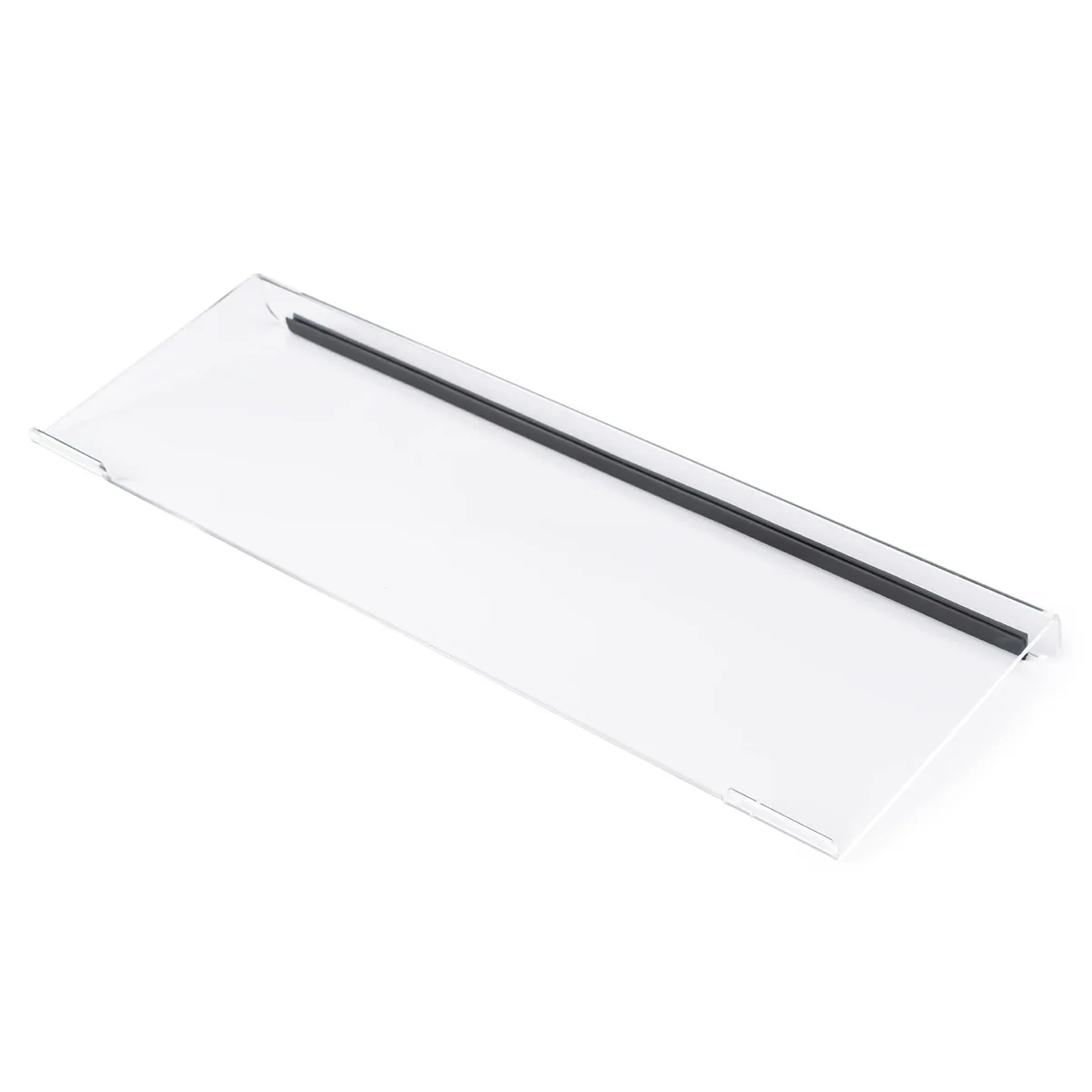 Uncaged Ergonomics Clear Acrylic Keyboard Stand 17 x 5.7 x 1.2in 15° Tilt Silicone Strip — product photo