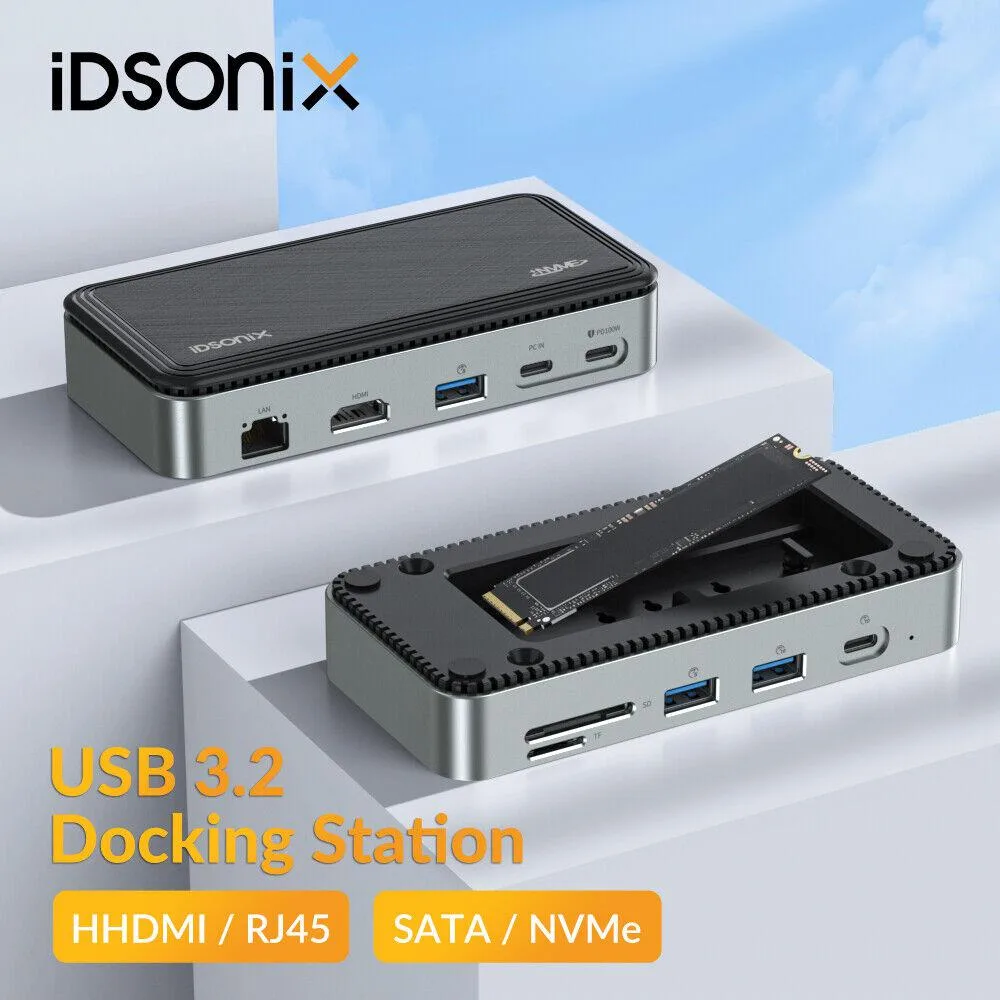 iDsonix iDsonix IDM2P9 10-in-1 Docking Station with M.2 NVMe SATA Enclosure — product photo