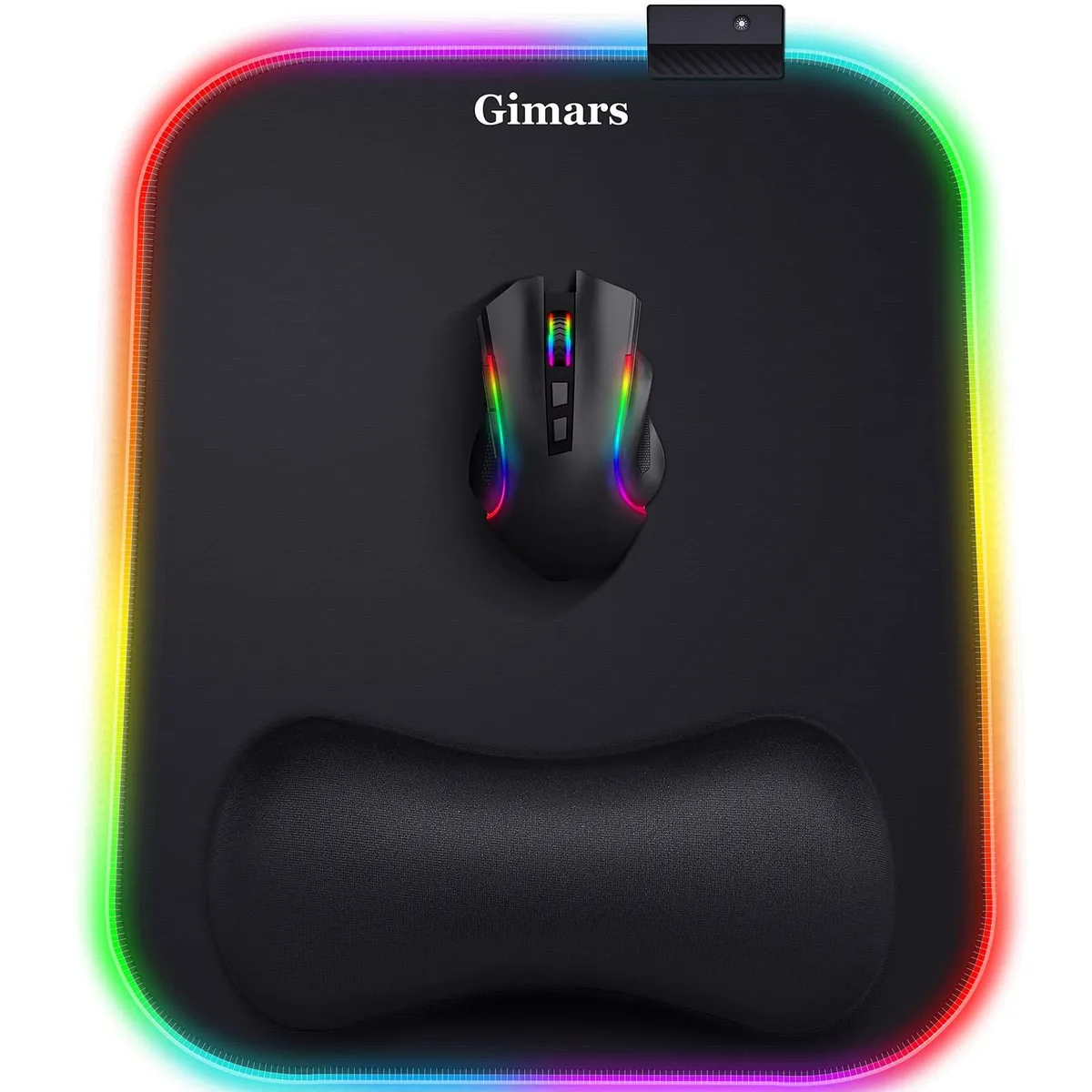  Gimars RGB Mouse Pad with Wrist Rest 12 x 10 in — product photo