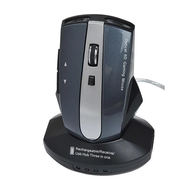 allentian allentian M-011G Wireless Charging Mouse 2.4GHz 6 Keys Black Royal Blue — product photo
