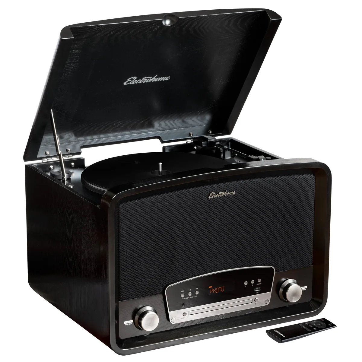 ELECTROHOME ELECTROHOME RR75B Kingston 7-in-1 Turntable Black — product photo