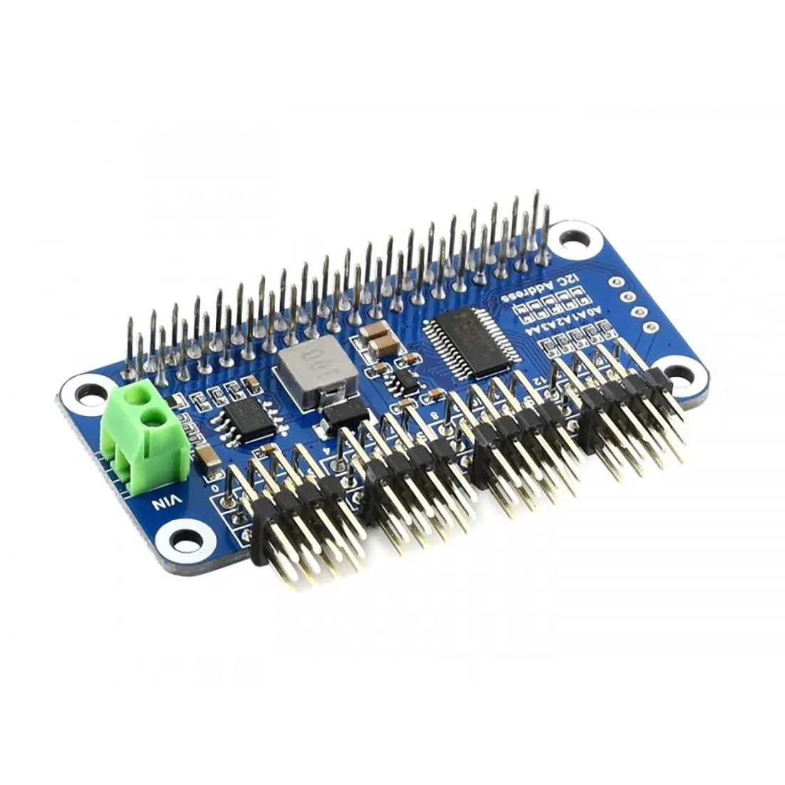 LORDWORLD LORDWORLD 16-Channel 12-Bit Servo Driver HAT Right Angle Pinheader development board — product photo