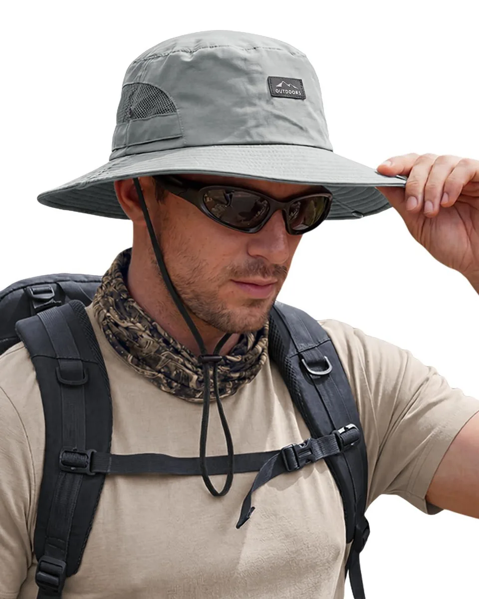  1708-07 Bucket Hat Black One Size UPF50+ 270° Mesh — product photo