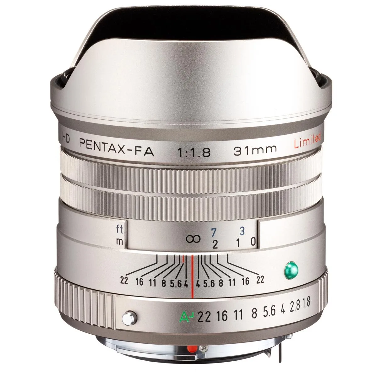 PENTAX PENTAX HD 31mm f/1.8 Limited Silver camera lens — product photo
