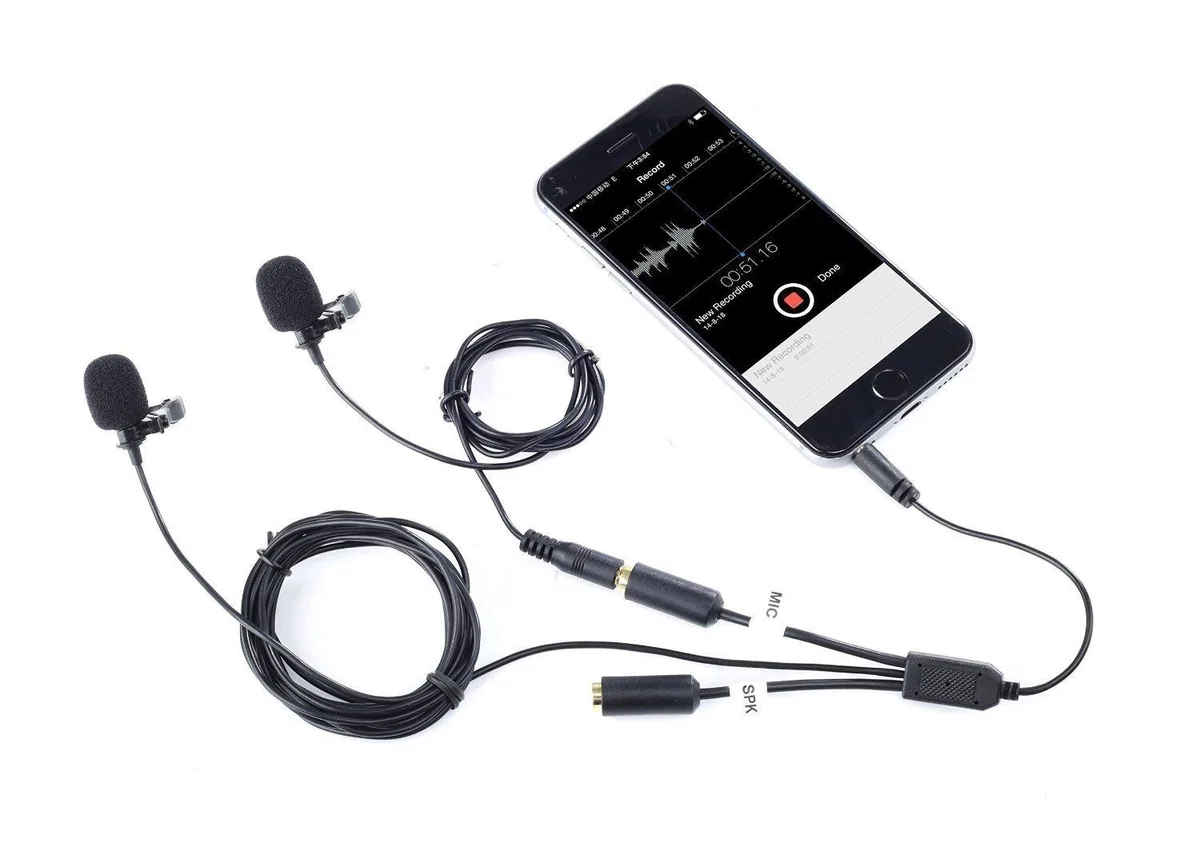 Movo Movo Executive Lavalier dual clip-on microphone 1.5m 2.5m 3.5mm TRRS — product photo