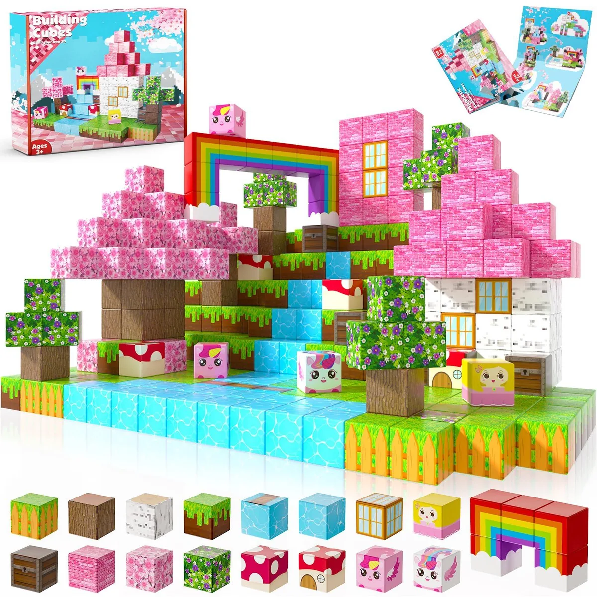 Annexfun Magnetic Blocks Unicorn Cubes 100 Pieces 20 Colors — product photo