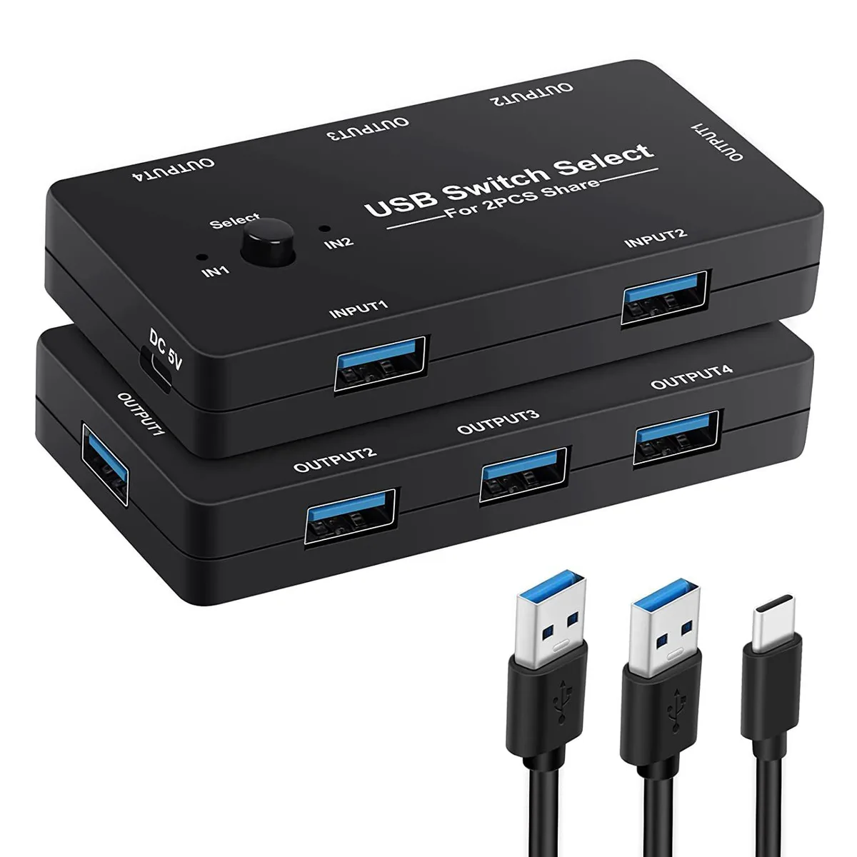 AUBEAMTO AUBEAMTO OZU7 2-Port 4-Device USB 2.0 KVM Switch — product photo