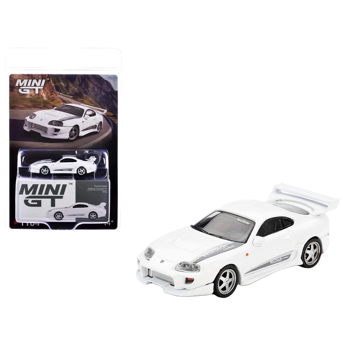 True True Toyota Supra VeilSide Combat V-I White Limited Edition 1/64 Diecast Car — product photo