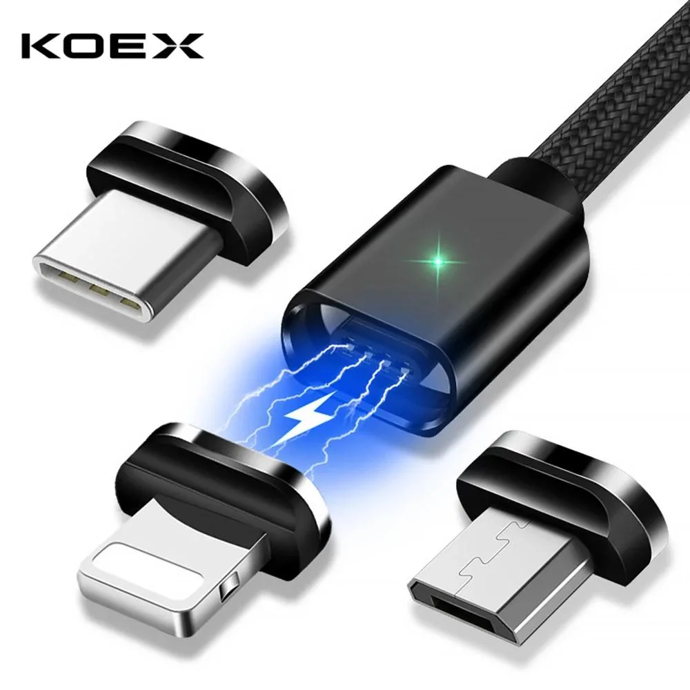 Hetai Tech magnetic Micro USB cable, black, three metres