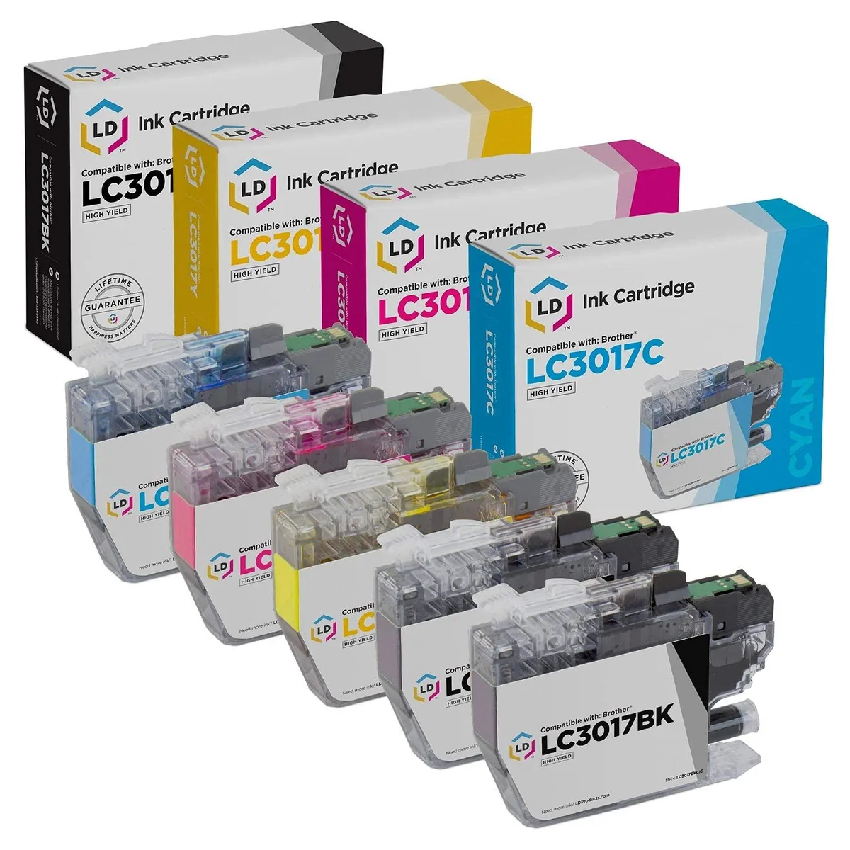 LD Products LD Products Compatible Ink Cartridge Brother LC3017 High Yield 5-Pack 550 Pages — product photo