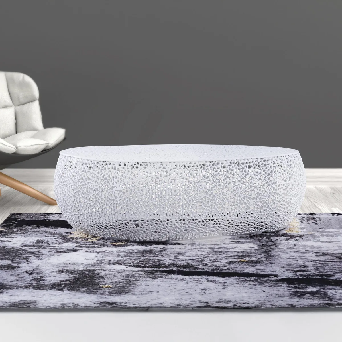 tuphen tuphen T3601-50 Oval Coffee Table White — product photo