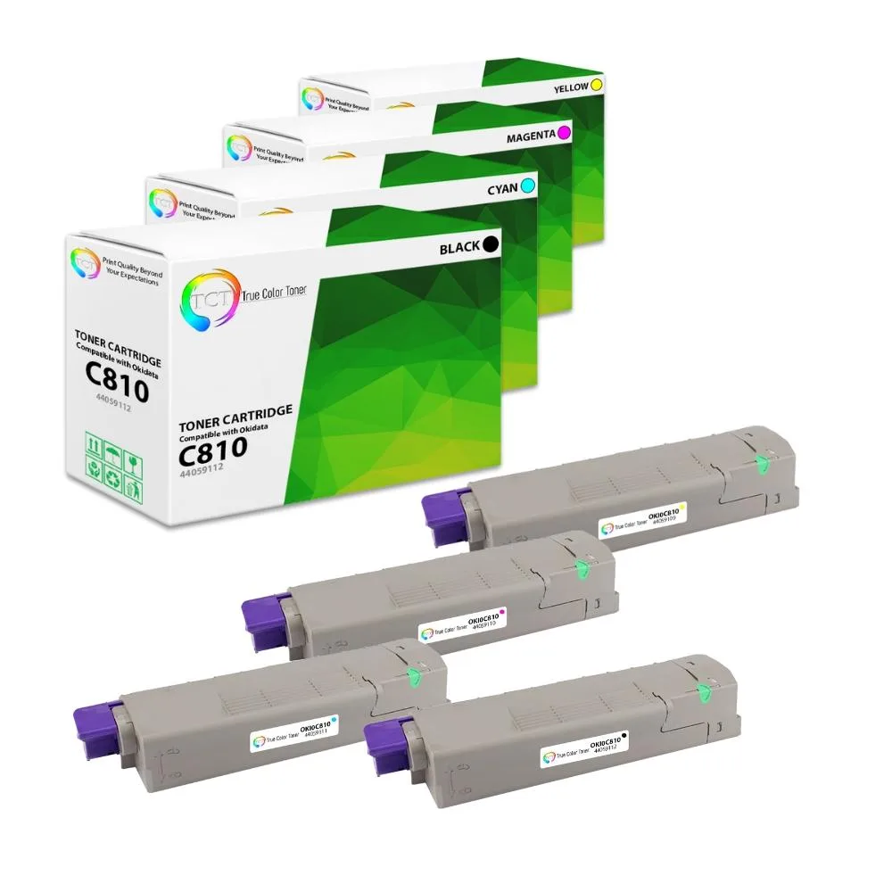 True Color Toner True Color Toner 4-Pack Toner Cartridges 8000 Pages for Okidata C810 C830 — product photo