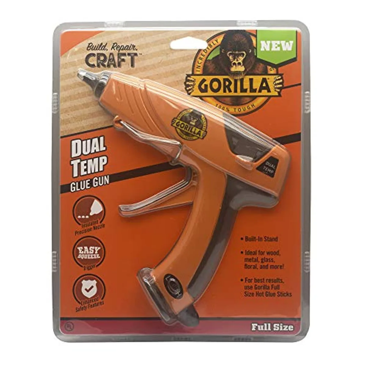 Gorilla Gorilla Dual Temperature Full-Size Hot Glue Gun Orange — product photo