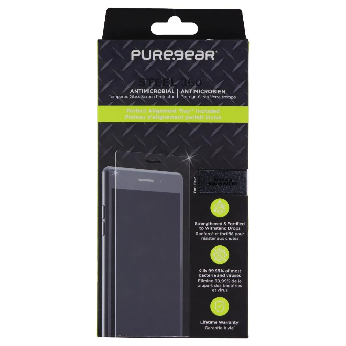PureGear PureGear Steel 360 Tempered Glass for Samsung Galaxy S21 5G - Clear — product photo
