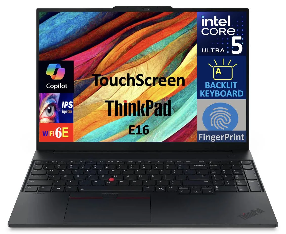 Lenovo Lenovo ThinkPad E16 Gen 3 laptop Ultra 5-225U 8GB DDR5 256GB SSD 16.0" touchscreen — product photo