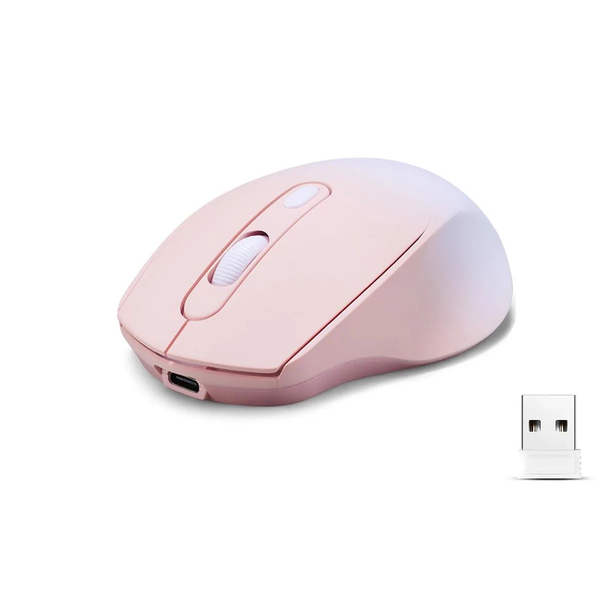  Yadojingcn Wireless Gradient Pink Silent Dual-Mode 2.4G+BT Mouse — product photo