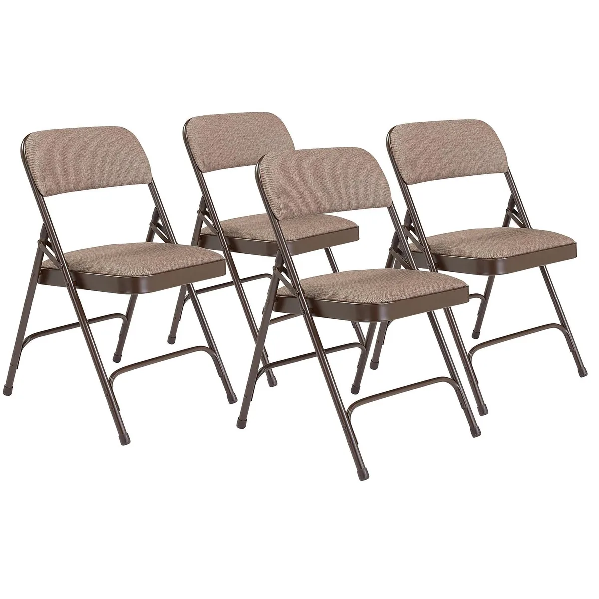 National Public Seating National Public Seating 2200 Series Fabric Folding Chairs Russet Walnut 4 Pack — product photo